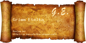 Grimm Etelka névjegykártya